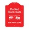 Signmission Do Not Block Gate Tow-away Zone W/ Graphic Heavy-Gauge Aluminum Sign, 24" x 18", RW-1824-9852 A-DES-RW-1824-9852 - alternate 1